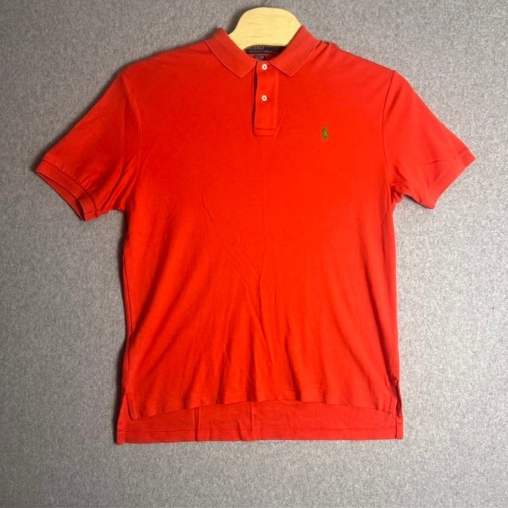 Polo by Ralph Lauren Men's Pink Short Sleeve Casual Polo Shirt Size Large‎